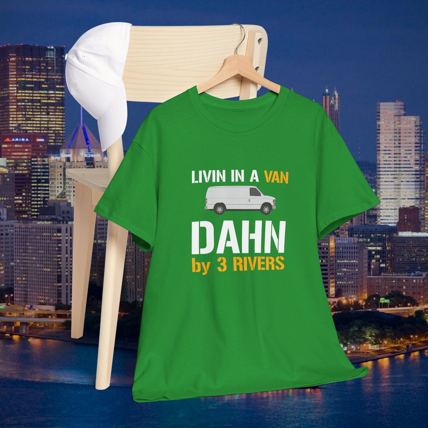 Livin in a Van Down by 3 Rivers Shirt | Pittsburgh 3 Rivers Tee | Funny Yinzer SNL-Inspired Humor