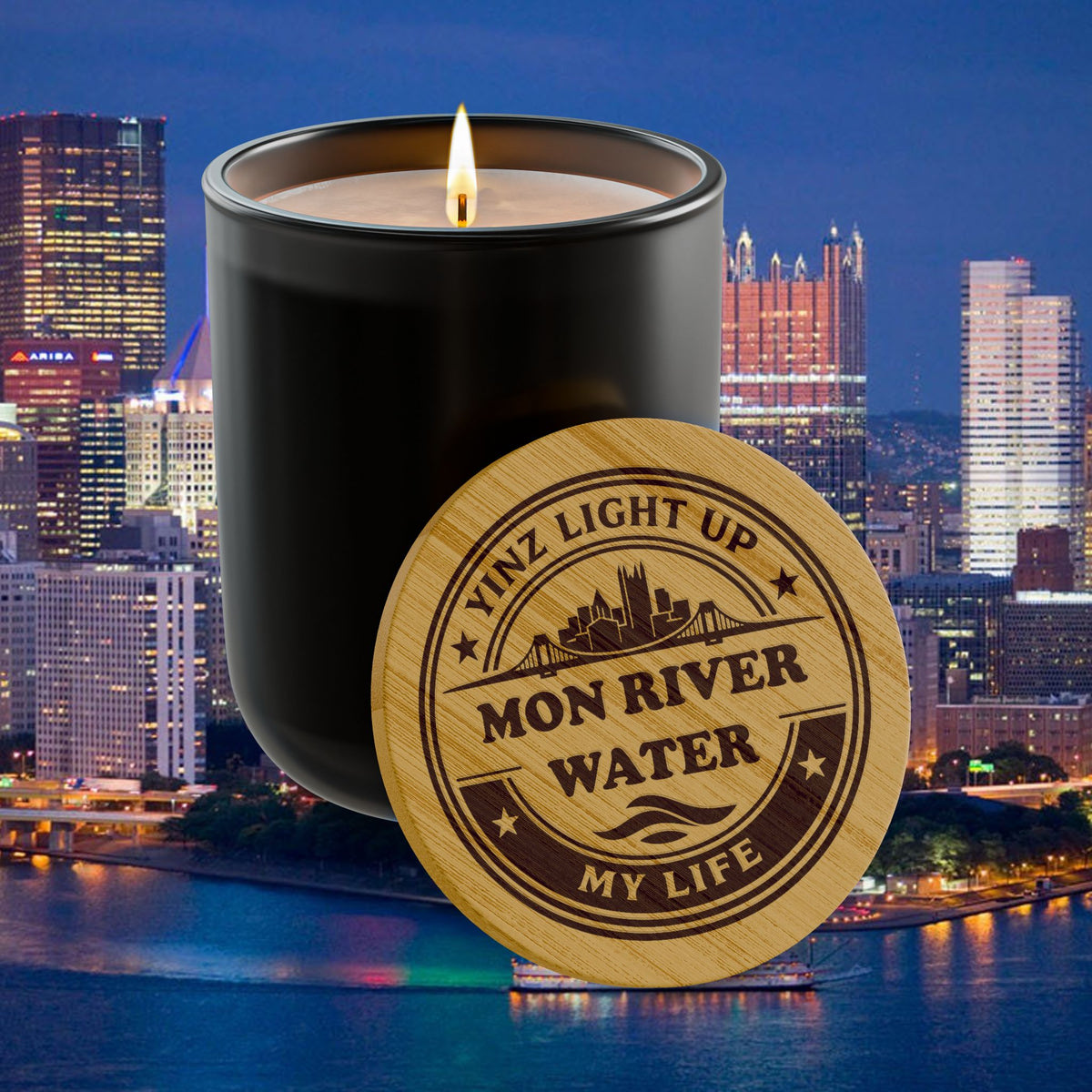 Yinzer Mon River Water Candle, Funny Pittsburgh Gift, 14oz Soy Candle, Yinzer Gift, Pittsburghese Home Decor, Conversation Starter Candle