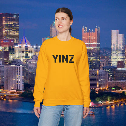 YINZ Gold Embroidered Sweatshirt | Pittsburghese Crewneck | Yinzer Gift