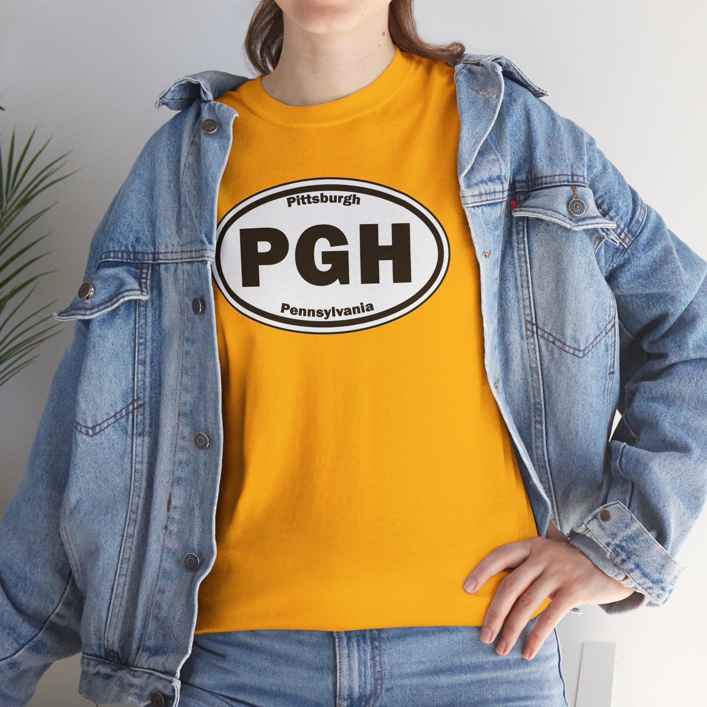 PGH Pittsburgh T-Shirt Oval Logo Front | Steel City Tee | Pittsburgh Pride Shirt | Pennsylvania Graphic Tee | PGH Gift