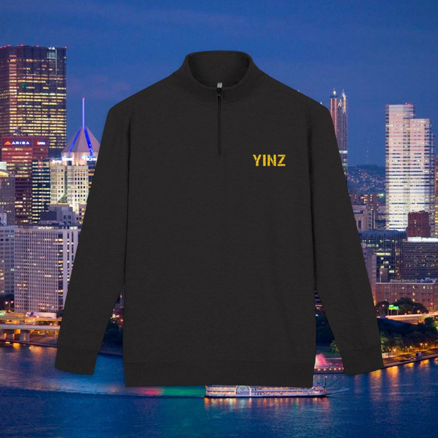 YINZ 1/4 Zip Pullover Embroidered Pittsburghese Left Chest | Pittsburgh Quarter Zip | Yinzer Gift | Steel City Top