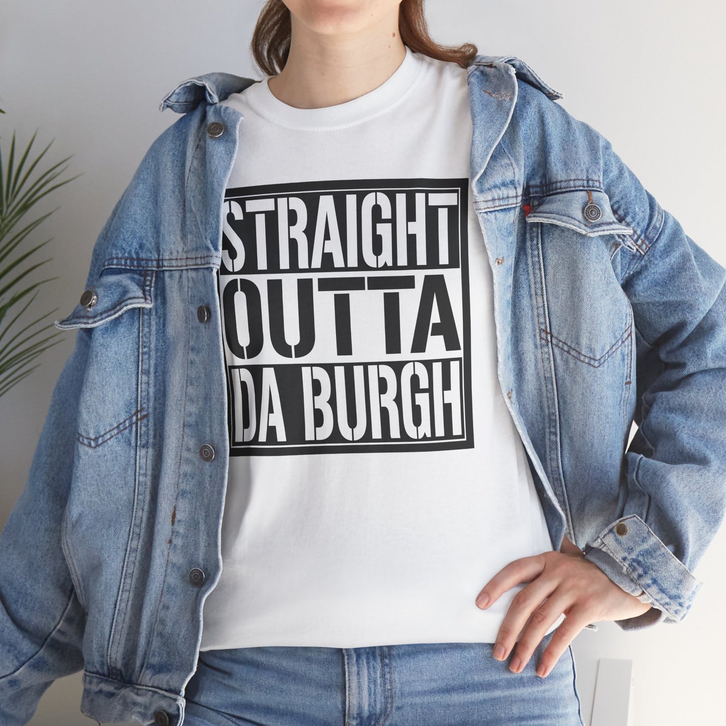 Straight Outta Da Burgh T-Shirt | Pittsburgh Parody Block Tee | Yinzer PGH Humor Shirt | Steel City Gift