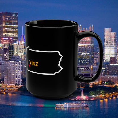 Pittsburgh Yinz Mug, Pennsylvania Map Coffee Mug, 15oz PA State Mug, Yinzer Gift, Pittsburgh Coffee Cup, Steel City Gift