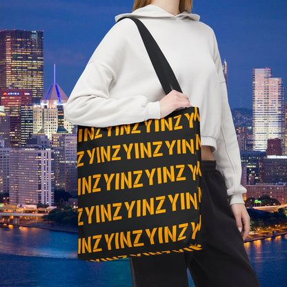 Yinz Pittsburgh Tote Bag 18x18 Canvas | Pittsburghese Pattern Shopper | Reusable Market Bag | Yinzer Gift | Steel City Bag