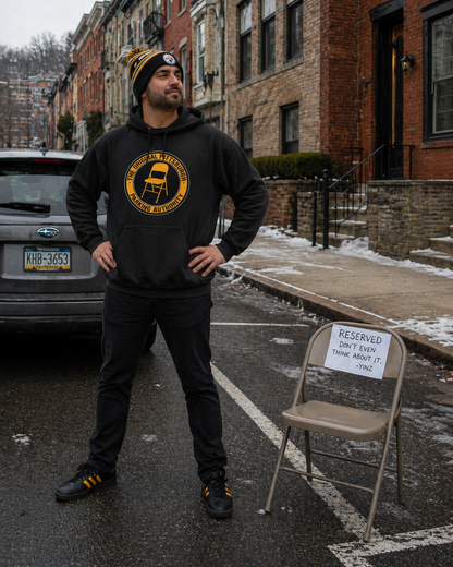 Pittsburgh Parking Chair Hoodie Original Pittsburgh Parking Authority Emblem | Funny Yinzer Pullover | Steel City Gift
