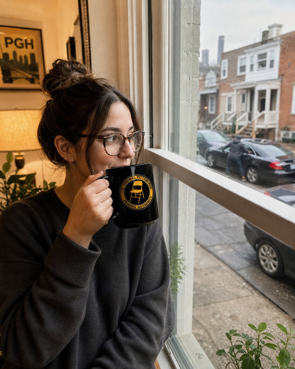 Pittsburgh Parking Authority 15oz Coffee Mug : Original Pittsburgh Parking Authority Chair Emblem | Funny Yinzer Coffee Mug | Steel City Gift