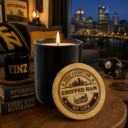 Yinzer Chipped Ham Candle, Funny Pittsburgh Gift, 14oz Soy Candle, Yinzer Gift, Pittsburghese Home Decor, Conversation Starter Candle