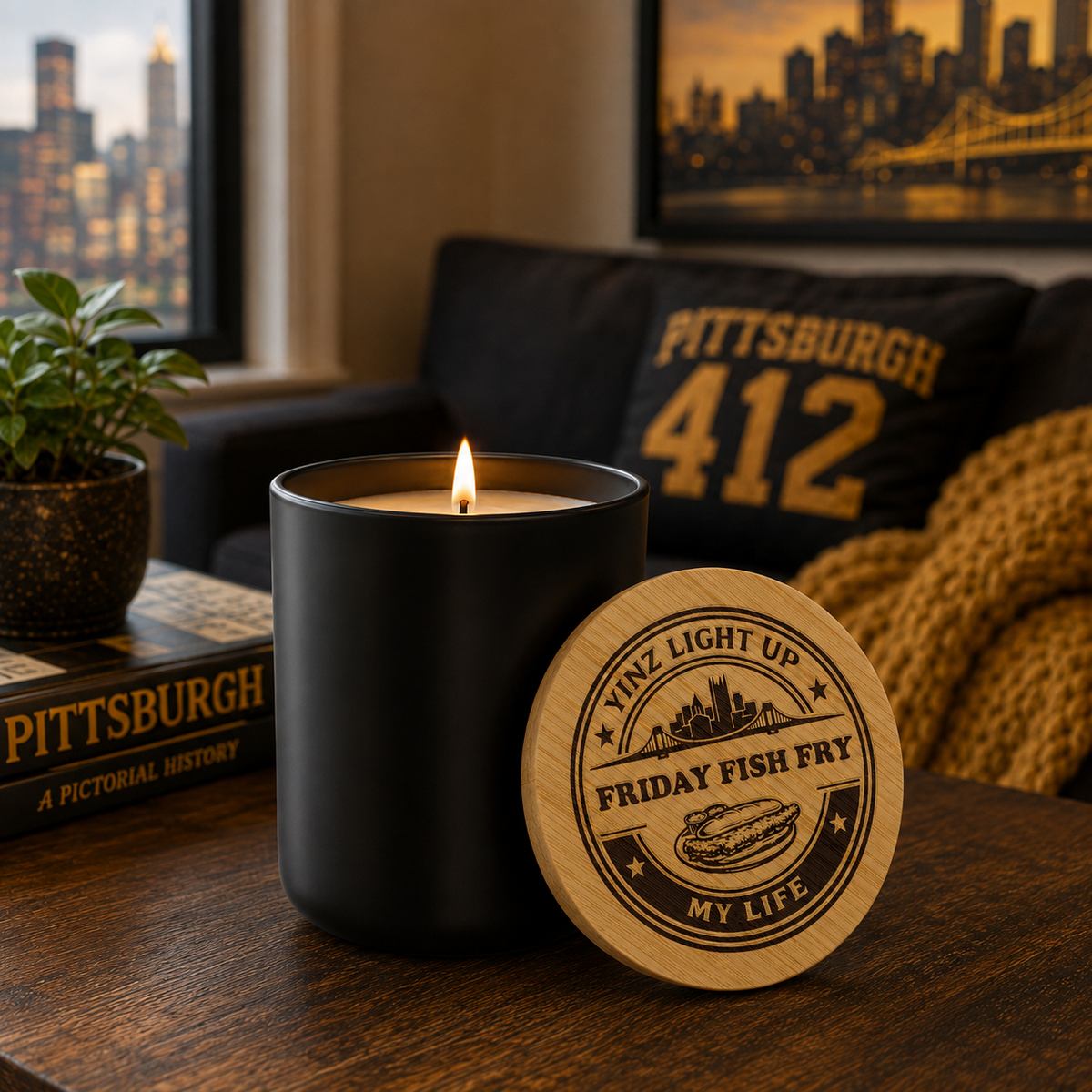 Yinzer Friday Fish Fry Candle, Funny Pittsburgh Gift, 14oz Soy Candle, Yinzer Gift, Pittsburghese Home Decor, Conversation Starter Candle