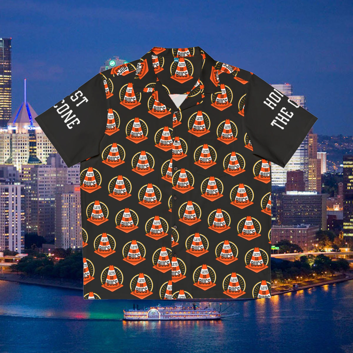Hoist The Cone Pittsburgh Pirates Hawaiian Shirt, Hoist the Cone Aloha Shirt, Lets Go Bucs Traffic Cone Button Up, Yinzer Baseball Fan Shirt