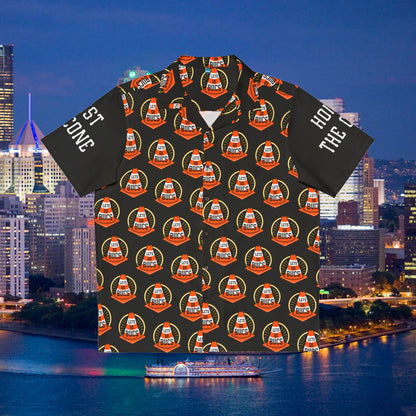 Hoist The Cone Pittsburgh Pirates Hawaiian Shirt, Hoist the Cone Aloha Shirt, Lets Go Bucs Traffic Cone Button Up, Yinzer Baseball Fan Shirt