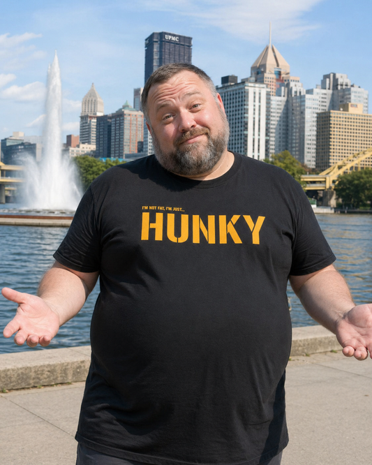 HUNKY T-Shirt | Pittsburghese Yinzer Humor Tee | Funny PGH Shirt | Steel City Pride Graphic | Pittsburgh Gift