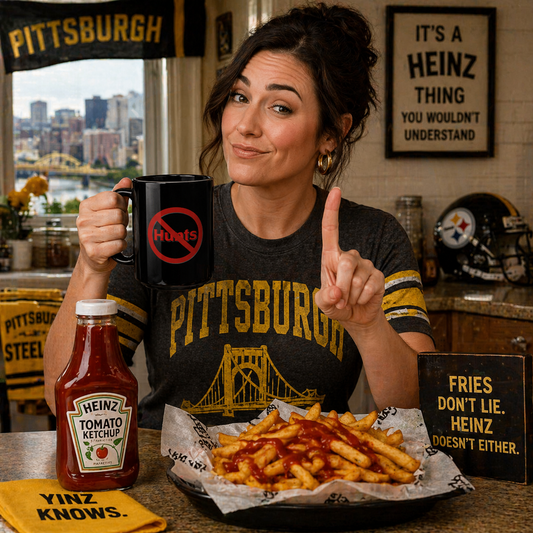 No Hunts Ketchup 15oz Black Mug  | Pittsburgh Heinz Only Coffee Cup | Yinzer Gift