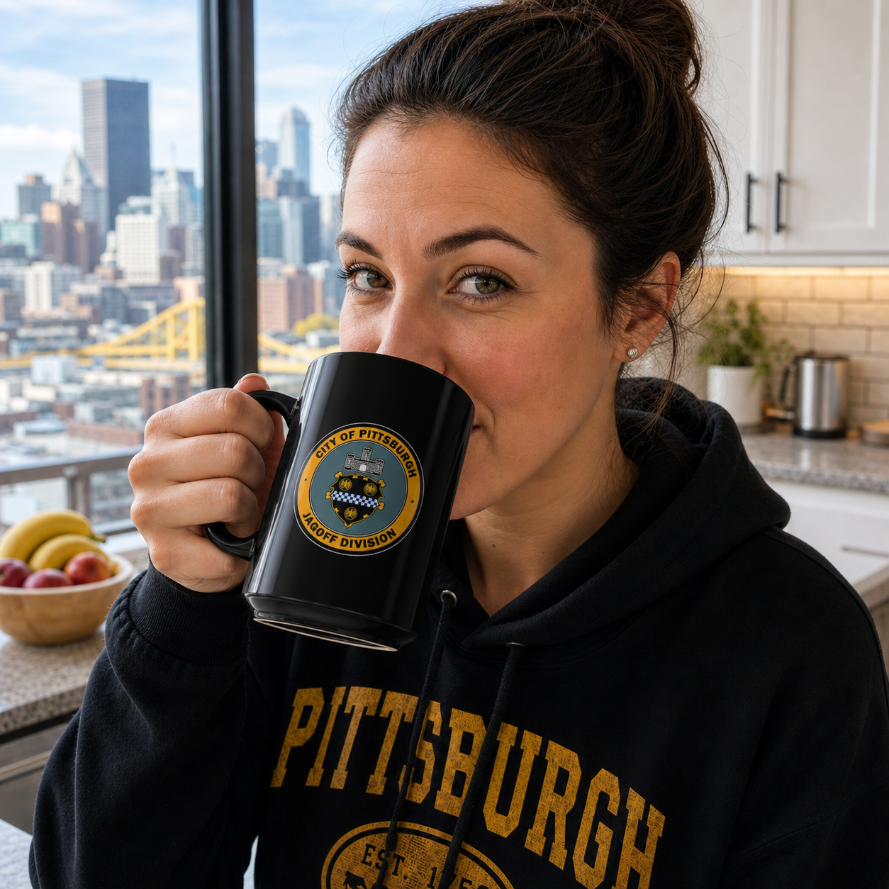 Jagoff Division 15oz Coffee Mug City of Pittsburgh Emblem Coffee Cup | Funny Pittsburgh Mug | Yinzer Gift | Steel City