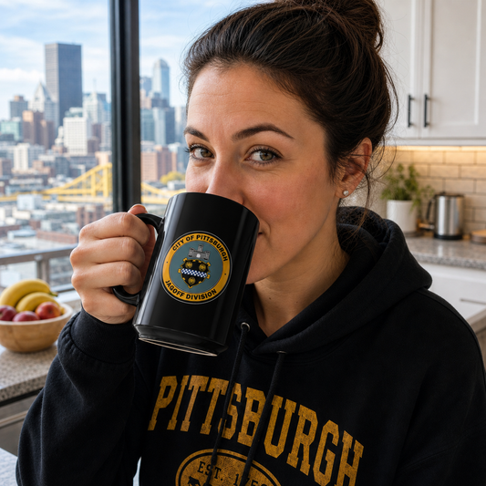 Jagoff Division 15oz Coffee Mug City of Pittsburgh Emblem Coffee Cup | Funny Pittsburgh Mug | Yinzer Gift | Steel City