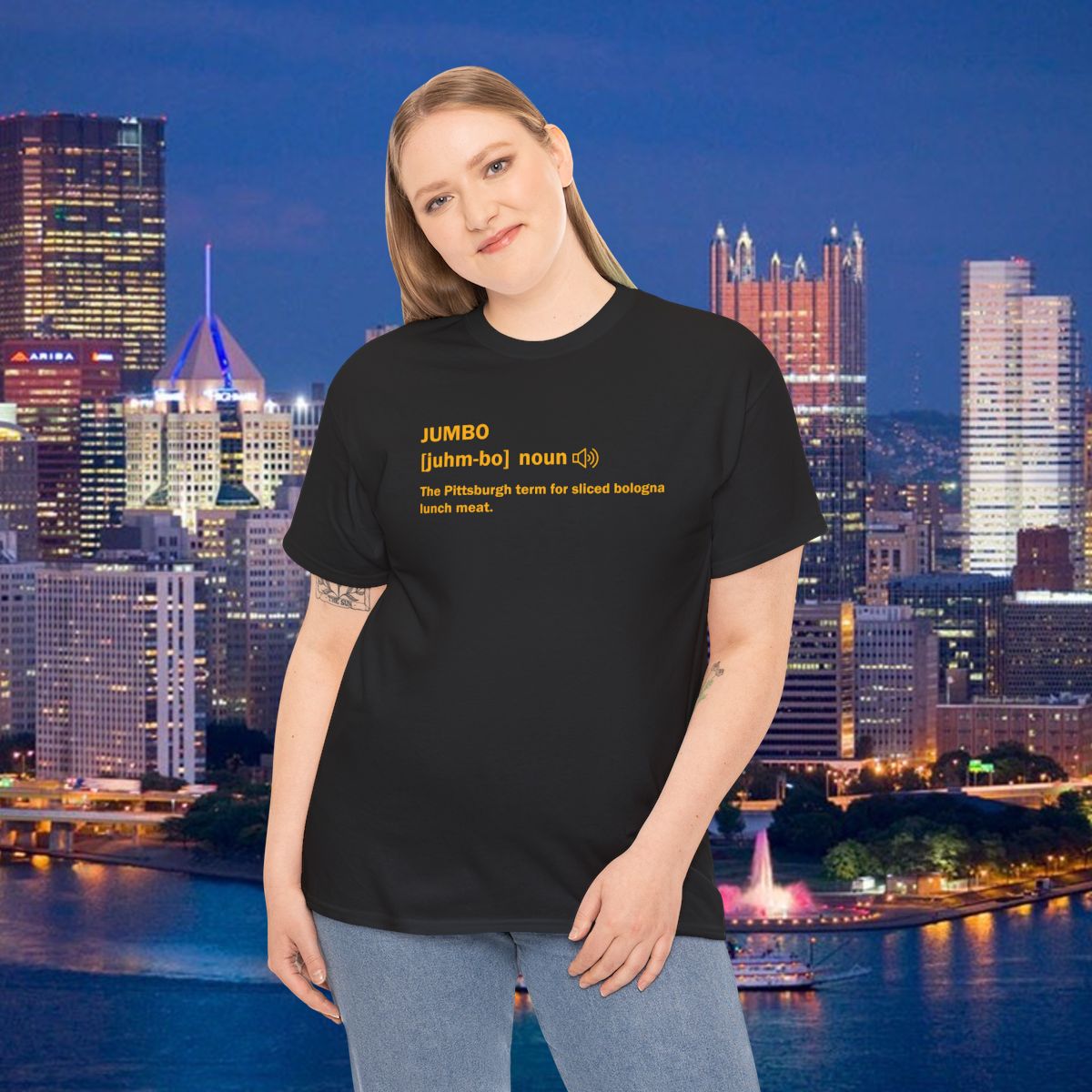 Jumbo Definition T-Shirt | Pittsburghese Shirt | Funny Pittsburgh Bologna Tee | Yinzer Food Slang Gift