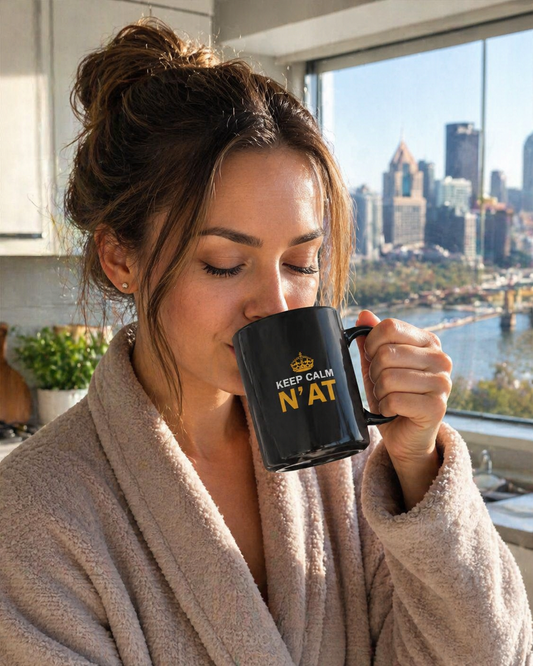 Keep Calm Nat 15oz Coffee Mug | Pittsburghese Mug | Funny Yinzer Cup | PGH Slang Gift | Pittsburgh Coffee Mug