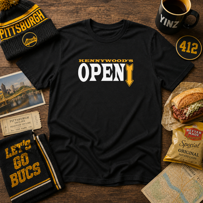 Kennywoods Open Shirt | Funny Pittsburghese Tee | Yinzer Slang Zippers Down Joke | Pittsburgh Humor