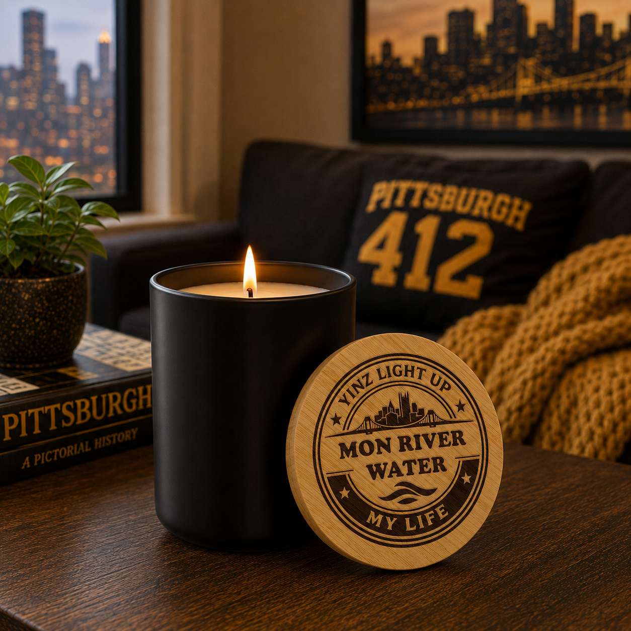 Yinzer Mon River Water Candle, Funny Pittsburgh Gift, 14oz Soy Candle, Yinzer Gift, Pittsburghese Home Decor, Conversation Starter Candle