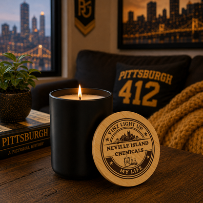 Neville Island Chemicals Candle, Funny Pittsburgh Gift, 14oz Soy Candle, Yinzer Gift, Pittsburghese Home Decor, Conversation Starter Candle