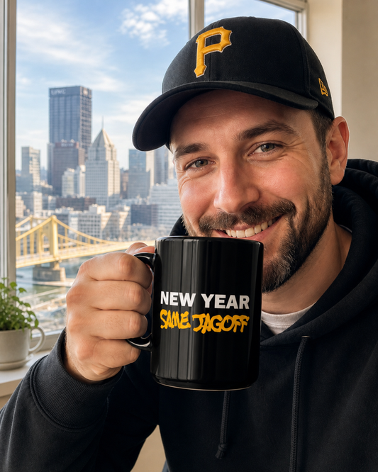 New Year Same Jagoff 15 oz Coffee Mug | Pittsburghese Mug | Funny Pittsburgh Coffee Cup | Yinzer Humor Gift