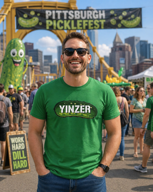 YINZER Pickle Shirt | Pittsburghese Pickle Graphic Tee | Funny PGH Pride Gift | Steel City Humor