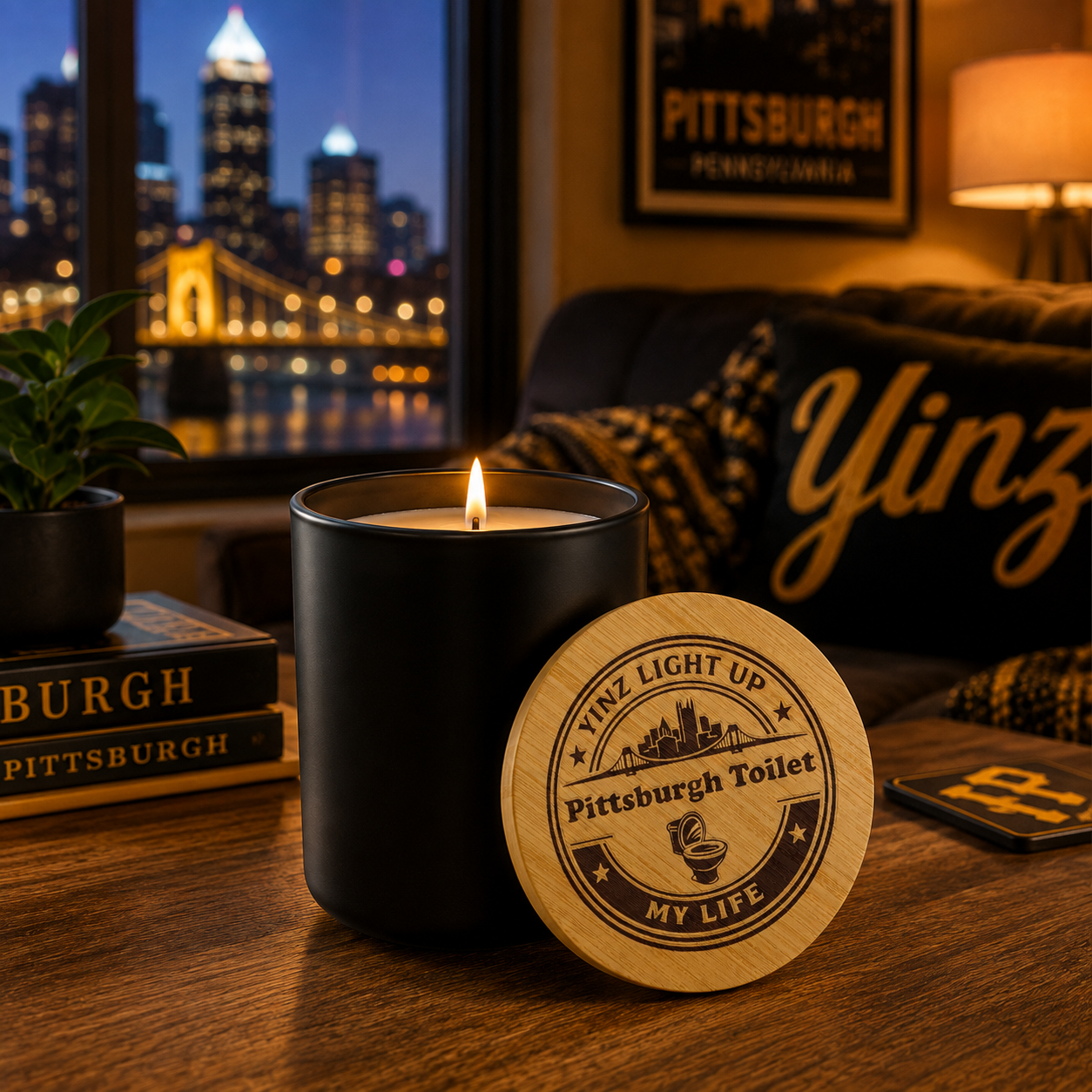 Pittsburgh Toilet Candle, Funny Pittsburgh Gift, 14oz Soy Candle, Yinzer Gift, Pittsburghese Home Decor, Conversation Starter Candle