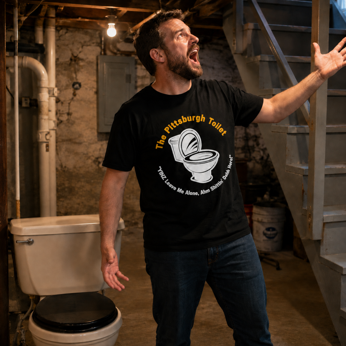 Pittsburgh Toilet T-Shirt, Funny Yinzer Shirt, Pittsburghese Tee, Burgh Bathroom Humor