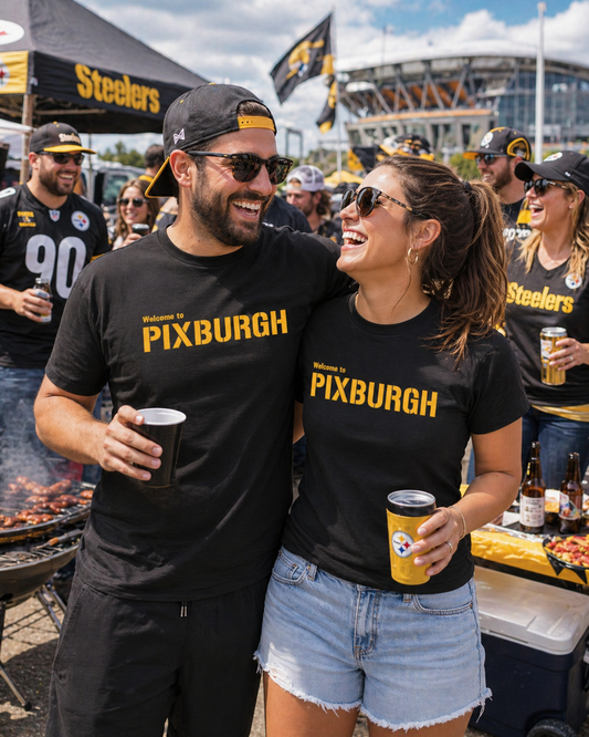 Welcome to PIXBURGH T-Shirt | Pittsburghese Yinzer Humor Tee | PGH Accent Parody Shirt | Steel City Pride Graphic | Pittsburgh Gift