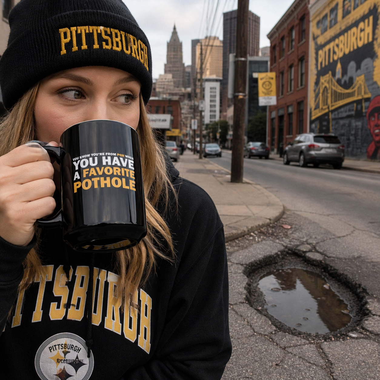 Favorite Pothole 15oz Coffee Mug | Funny Yinzer Coffee Cup
