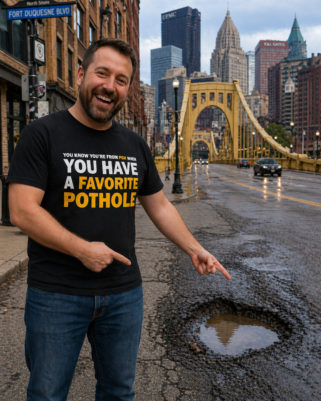 Favorite Pothole T-Shirt | Funny Pittsburgh Shirt | Yinzer Tee | Steel City Humor