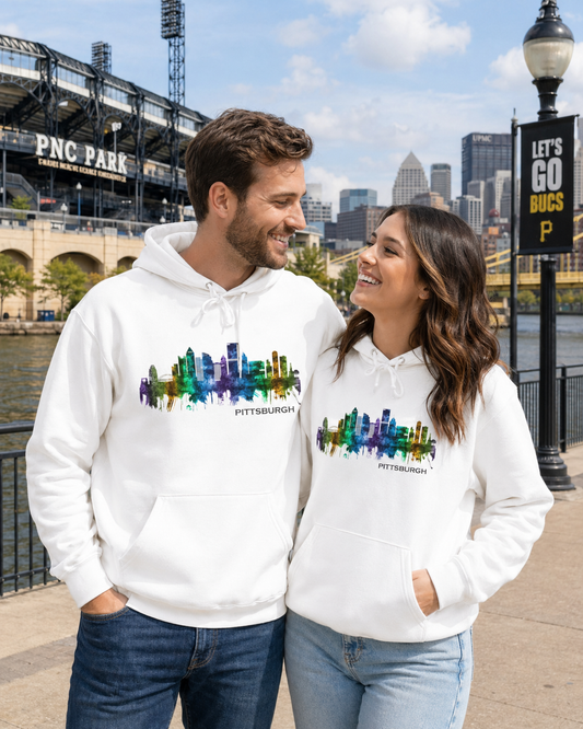 Pittsburgh Skyline Hoodie Stylized Steel City Graphic | PGH Pullover Sweatshirt | Pittsburgh Pride | Pennsylvania Gift