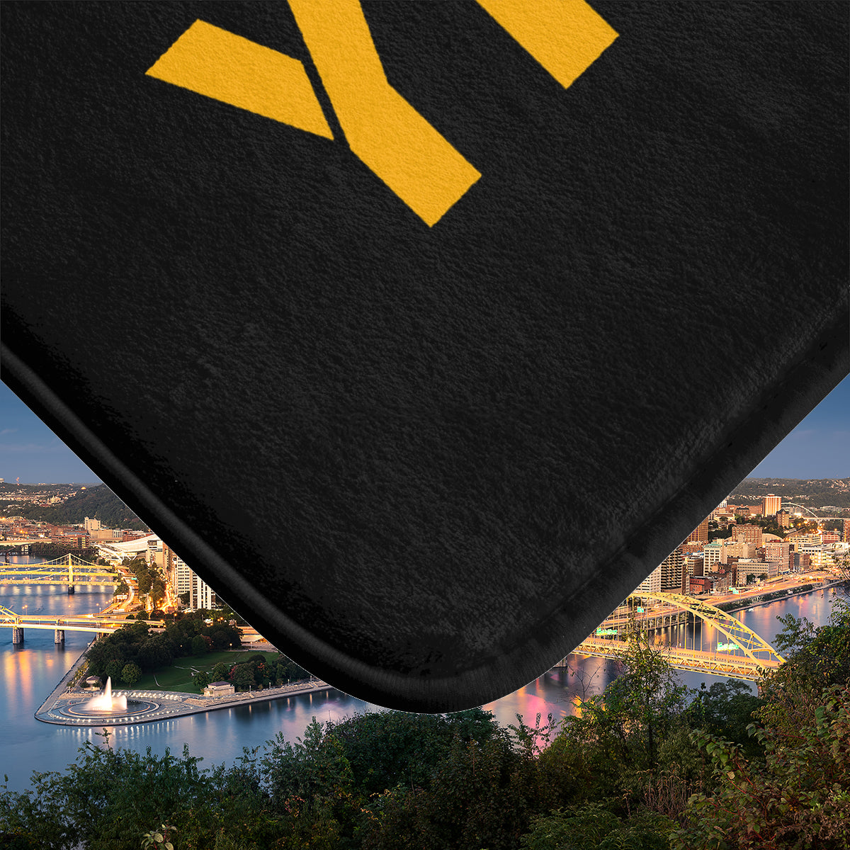 YINZ Bath Mat, Pittsburghese Bathroom Rug, Black and Gold Yinzer Decor, Pittsburgh Bathroom Mat, Funny Pittsburgh Housewarming Gift