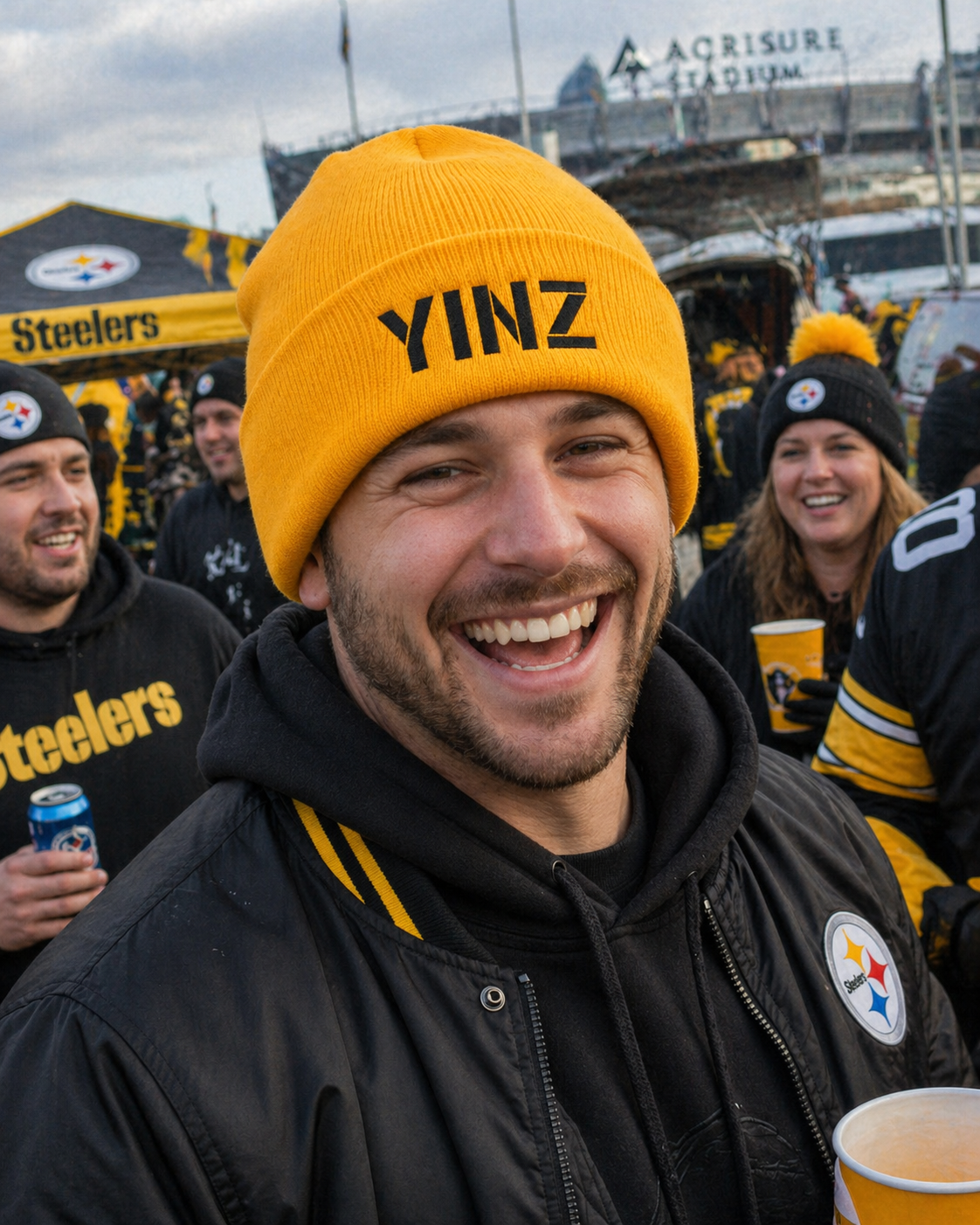YINZ Embroidered Beanie Hat | Pittsburgh Knit Beanie | Black Embroidered Yinz | Yinzer Winter Hat | Steel City Gift | Pittsburghese Cap