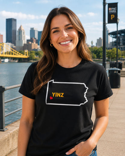 Pennsylvania Yinz Map Shirt, Yinzer Gift Tee, PA State Shirt, Steel City Shirt, Pittsburgh Pride Shirt, Pittsburgh Yinz T-Shirt,
