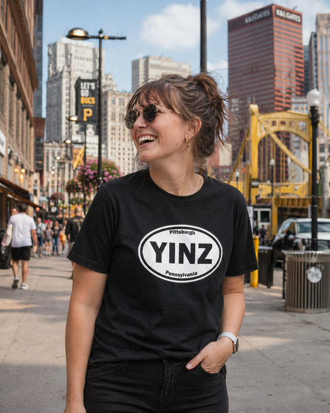 YINZ T-Shirt Pittsburghese Oval Front Graphic | Yinzer Shirt | Steel City Tee | Pittsburgh Pride | Pennsylvania Gift