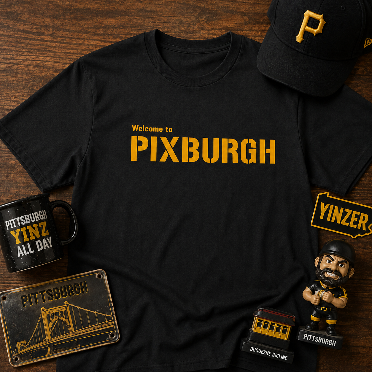 Welcome to PIXBURGH T-Shirt | Pittsburghese Yinzer Humor Tee | PGH Accent Parody Shirt | Steel City Pride Graphic | Pittsburgh Gift