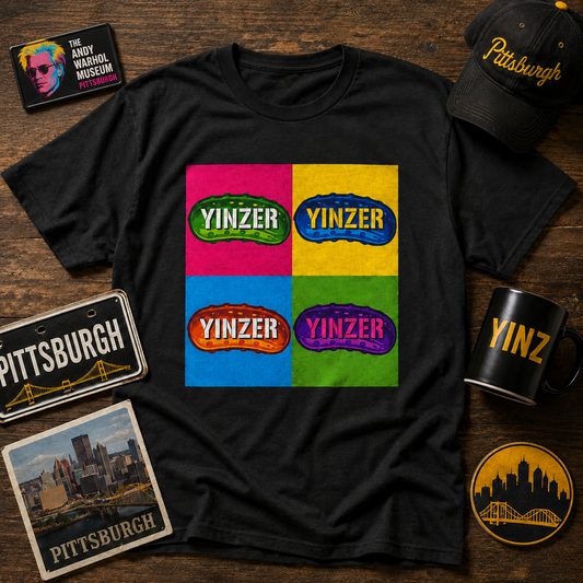 Yinzer Pickle Pop Art T-Shirt, Pittsburgh Pickle Fest Shirt, Funny Yinzer Tee, Screen Print Style Pickle Graphic Shirt