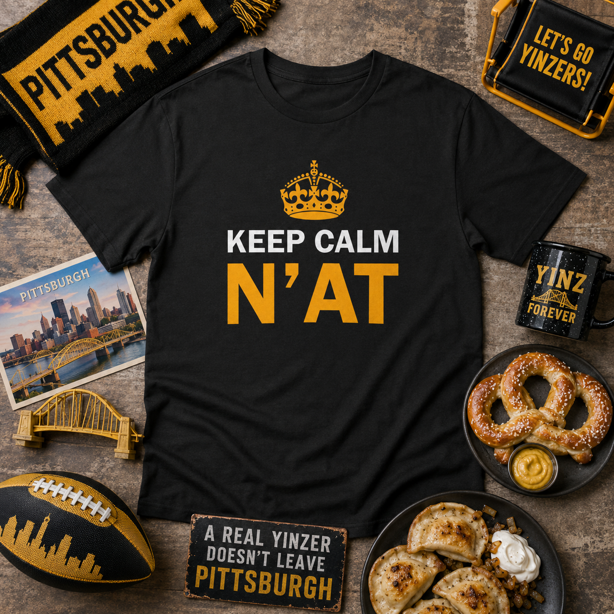 Keep Calm Nat T-Shirt | Pittsburghese Shirt | Funny Yinzer Tee | PGH Slang Shirt | Pittsburgh Gift