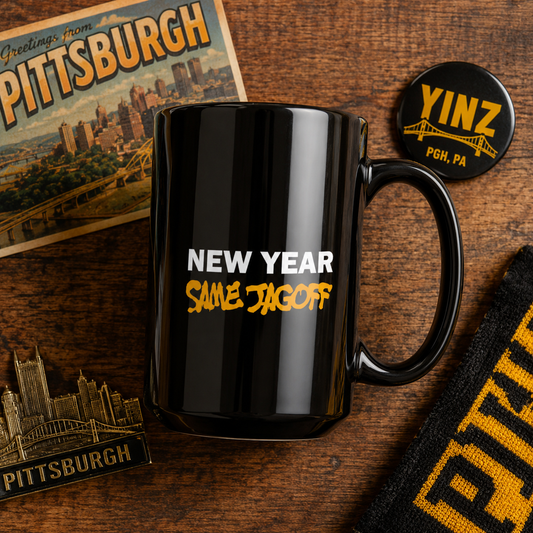 New Year Same Jagoff 15 oz Coffee Mug | Pittsburghese Mug | Funny Pittsburgh Coffee Cup | Yinzer Humor Gift