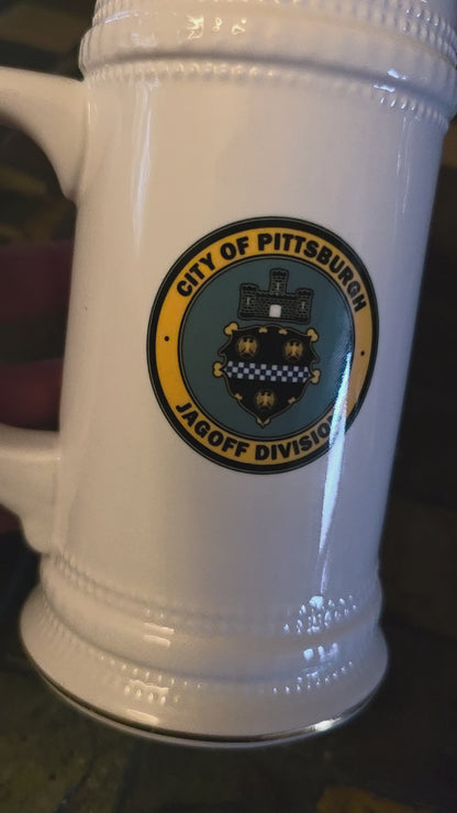 Jagoff Division, Beer Stein, Pittsburgh Parody City Emblem, Mug Yinzer Gift, Jagoff, Pittsburghese Joke Steel City Barware